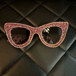 Sparkling Pink Cat-Eye Sunglasses